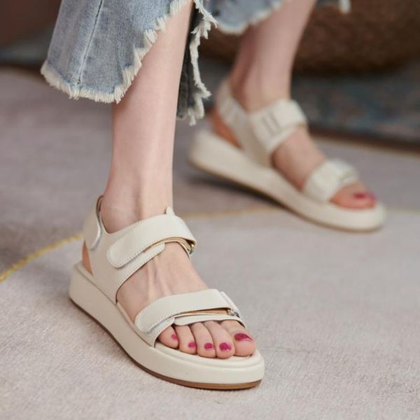 style summer women sandals genuine leather flat for ladies round toe shoes outdoor, Black
style summer women sandals genuine leather flat for ladies round toe shoes outdoor, Black