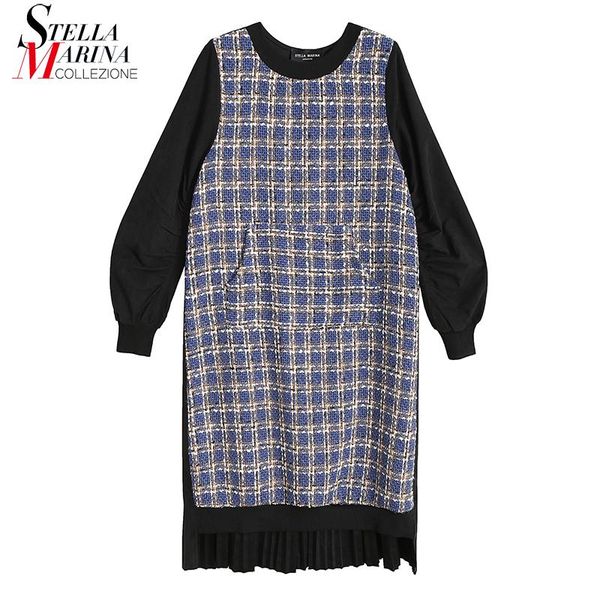 casual dresses woman 2021 winter long sleeve black patchwork pleated dress plaids straight ladies unique style vestidos 6911, Black;gray
casual dresses woman 2021 winter long sleeve black patchwork pleated dress plaids straight ladies unique style vestidos 6911, Black;gray