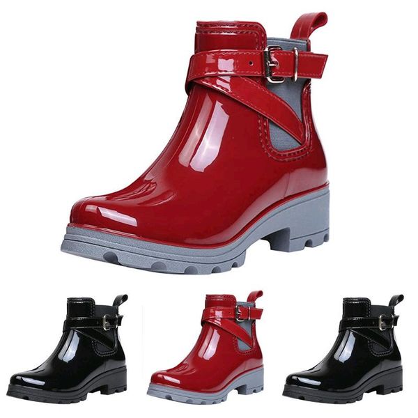 boots patent black leather short booties women's fashion rain waterproof non-slip elastic band water shoes
boots patent black leather short booties women's fashion rain waterproof non-slip elastic band water shoes