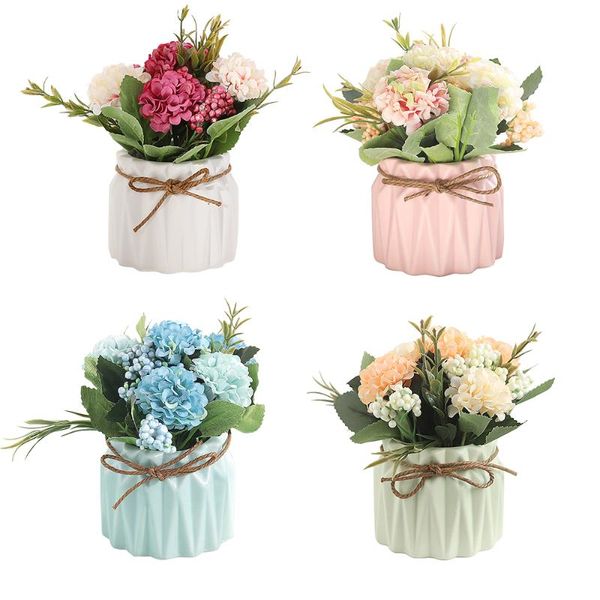 vases artificial bonsai fake hydrangea potted flower plant pot home office table garden decor simulated bouquet 
vases artificial bonsai fake hydrangea potted flower plant pot home office table garden decor simulated bouquet
