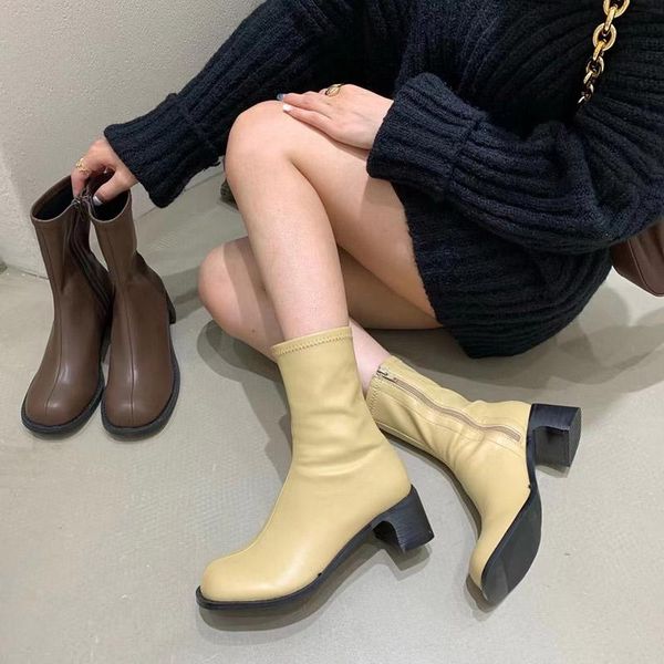boots dxfan big round toe stretch pu sock women 2021 side zipper med thick heel ankle for office ladies shoes, Black
boots dxfan big round toe stretch pu sock women 2021 side zipper med thick heel ankle for office ladies shoes, Black