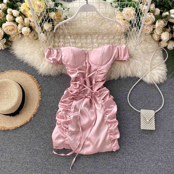 summer women off shoulder strapless mini draped dress elegant ladies high waist slim pink white party 210423, Black;gray
summer women off shoulder strapless mini draped dress elegant ladies high waist slim pink white party 210423, Black;gray