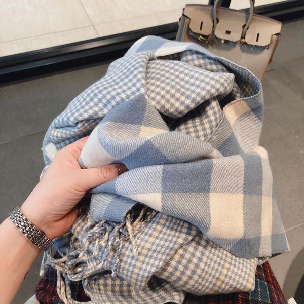 scarves winter autumn for women thick warm houndstooth color matching plaid ladies bufanda, Blue;gray
scarves winter autumn for women thick warm houndstooth color matching plaid ladies bufanda, Blue;gray