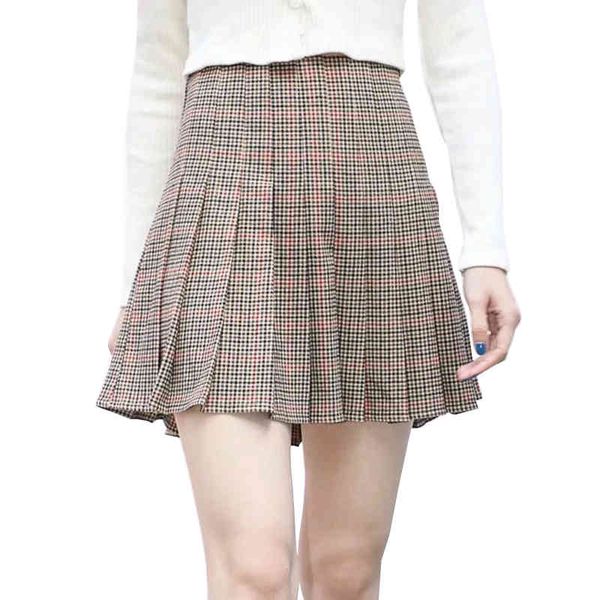 vintage women plaid cotton skirts fashion ladies elegant pleated mini party female soft skirt girls chic jupe femme 210427, Black
vintage women plaid cotton skirts fashion ladies elegant pleated mini party female soft skirt girls chic jupe femme 210427, Black