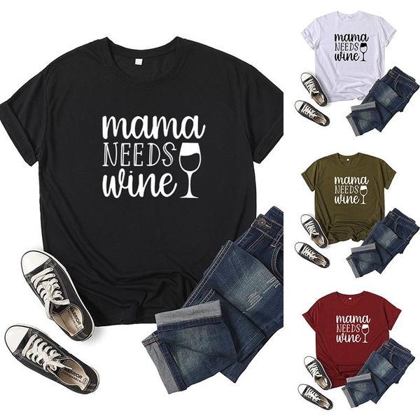 women's t-shirt mama needs wine letter print women t shirt short sleeve o neck loose tshirt ladies tee clothes camisetas mujer, White
women's t-shirt mama needs wine letter print women t shirt short sleeve o neck loose tshirt ladies tee clothes camisetas mujer, White