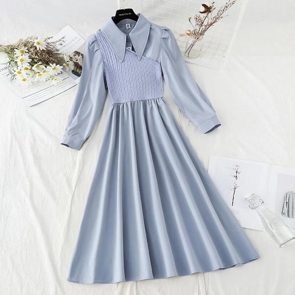 casual dresses runway ladies spring korean fashion knit patchwork fake 2 piece midi dress women puff long sleeve party vestidos, Black;gray
casual dresses runway ladies spring korean fashion knit patchwork fake 2 piece midi dress women puff long sleeve party vestidos, Black;gray