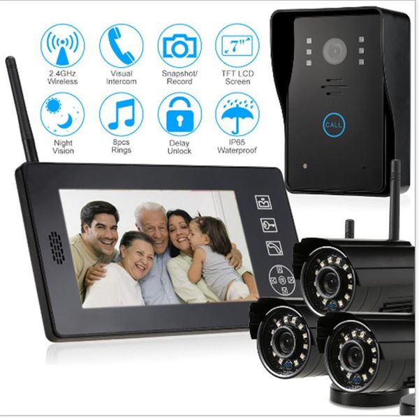 inch 2.4ghz wireless 4 split monitor video door phone auto po with 3 camera phones
inch 2.4ghz wireless 4 split monitor video door phone auto po with 3 camera phones