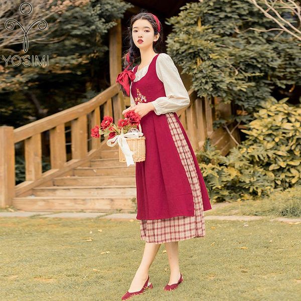 casual dresses yosimi cotton women dress prairie chic 2021 autumn patchwork square collar floral embroidery full sleeve mid-calf long, Black;gray
casual dresses yosimi cotton women dress prairie chic 2021 autumn patchwork square collar floral embroidery full sleeve mid-calf long, Black;gray