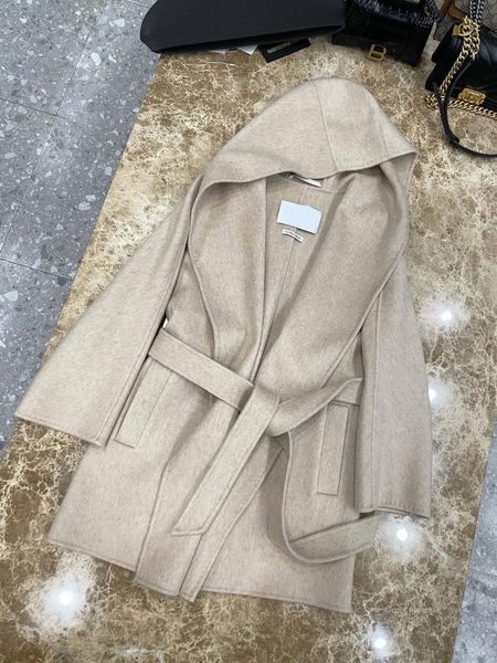 women's wool & blends 2021 classic hooded coat for women high-end 100% cashmere short double faced female outwear, Black
women's wool & blends 2021 classic hooded coat for women high-end 100% cashmere short double faced female outwear, Black