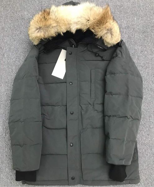 men carson down parka fusion fit removable coyote fur hood jacket patch designer women canvas quilted zipper pockets rib sleeve warm outwear, Black
men carson down parka fusion fit removable coyote fur hood jacket patch designer women canvas quilted zipper pockets rib sleeve warm outwear, Black