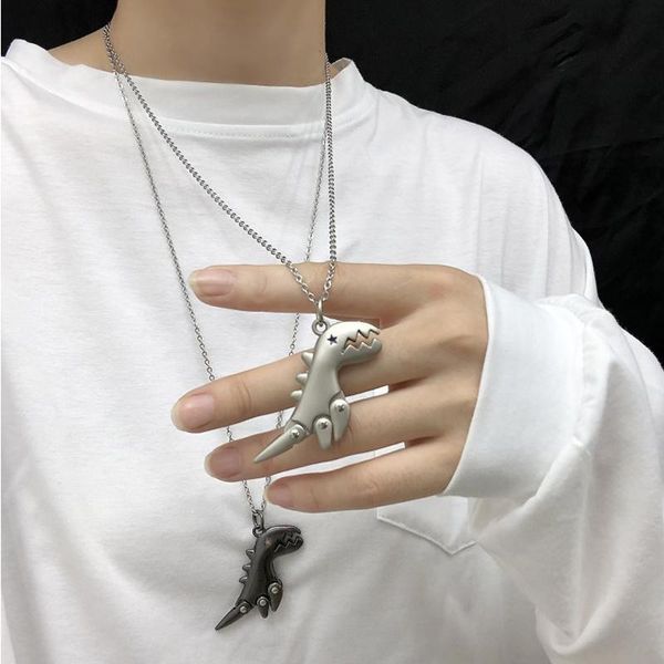 pendant necklaces stainless steel dinosaur necklace punk neck chain for women men hiphop paired pendants friendship couple gifts, Silver
pendant necklaces stainless steel dinosaur necklace punk neck chain for women men hiphop paired pendants friendship couple gifts, Silver