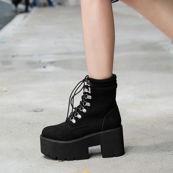 boots women winter ankle short plush square heel demonia high heels shoes on platform punk, Black
boots women winter ankle short plush square heel demonia high heels shoes on platform punk, Black
