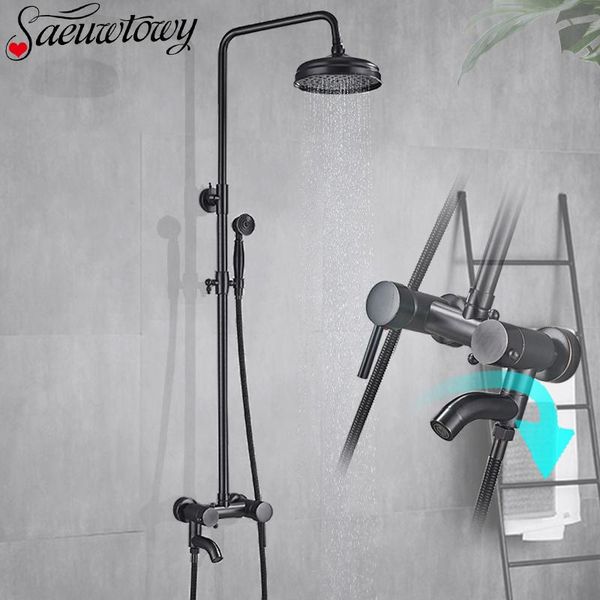 wall mounted oil rubbed bronze bathroom shower set faucet bath mixer tap 8" rainfall head bathtub sets
wall mounted oil rubbed bronze bathroom shower set faucet bath mixer tap 8" rainfall head bathtub sets