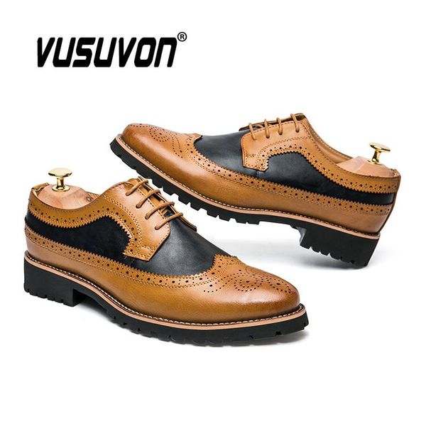 dress shoes italian leather men fashion formal wedding mixed color bullock lace up casual brogues, Black
dress shoes italian leather men fashion formal wedding mixed color bullock lace up casual brogues, Black