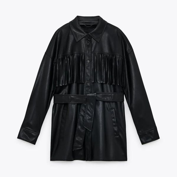 leatherette jacket women 2021 autumn winter long fringe overshirt woman sleeve vintage pu leather jackets outwear coat women's, Black;brown
leatherette jacket women 2021 autumn winter long fringe overshirt woman sleeve vintage pu leather jackets outwear coat women's, Black;brown