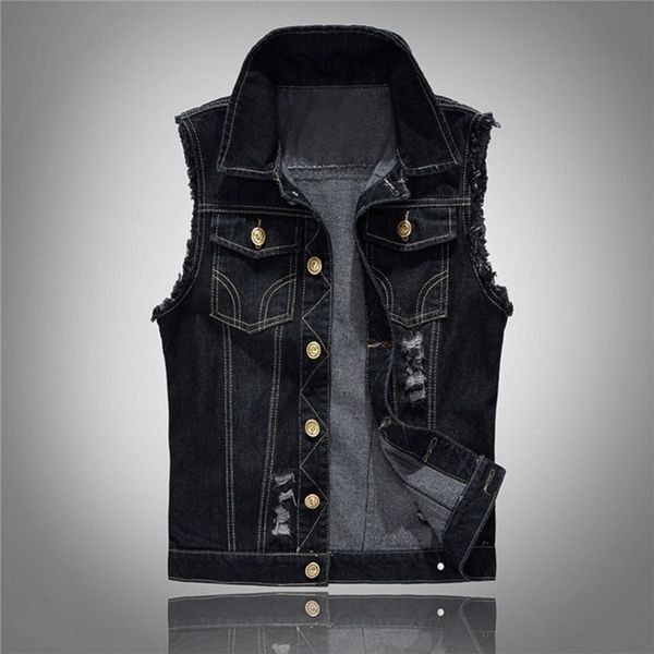 men's punk riveted svels denim et, double pocket vt, slim, charming figure, soft and comfortable coat, Black;white
men's punk riveted svels denim et, double pocket vt, slim, charming figure, soft and comfortable coat, Black;white