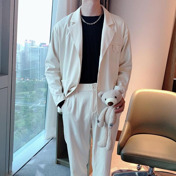 men's tracksuits sets autumn korean long sleeve blazer jacket plus pants all match front button decor loose men suit 2xl, Gray
men's tracksuits sets autumn korean long sleeve blazer jacket plus pants all match front button decor loose men suit 2xl, Gray