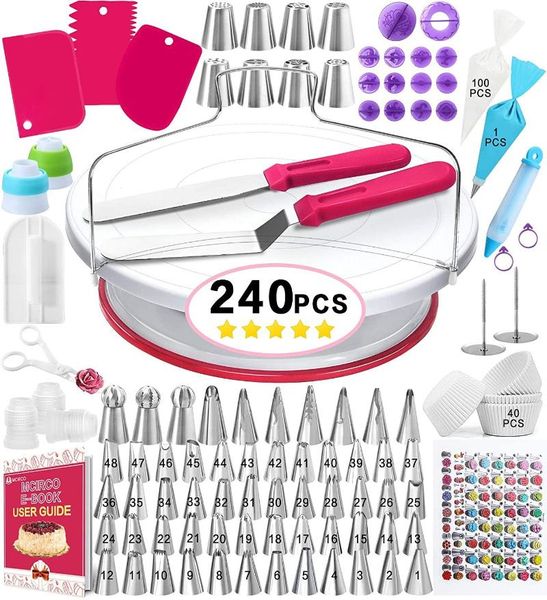 baking & pastry tools patisserie outils accessoires 240 piece set 3 spherical nozzles 8 russian 101 bags 2 spatulas 14 molds , etc.
baking & pastry tools patisserie outils accessoires 240 piece set 3 spherical nozzles 8 russian 101 bags 2 spatulas 14 molds , etc.