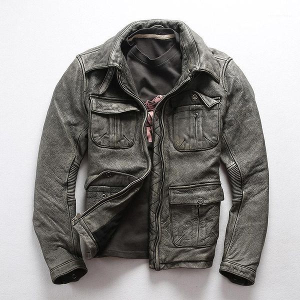 men's leather & faux 2021 vintage grey men safari jacket plus size xxxxl genuine thick cowhide spring natural coat, Black
men's leather & faux 2021 vintage grey men safari jacket plus size xxxxl genuine thick cowhide spring natural coat, Black