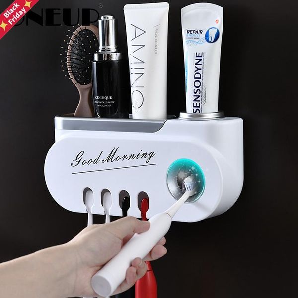 toothbrush holder for bathroom automatic toothpaste squeezer dispenser wall accessories multifunctional shelf bath accessory set
toothbrush holder for bathroom automatic toothpaste squeezer dispenser wall accessories multifunctional shelf bath accessory set