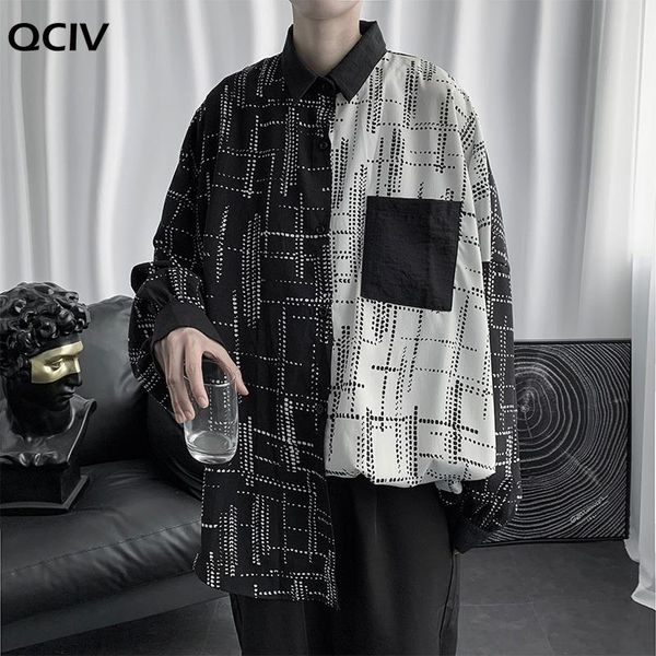 men's casual shirts men patchwork panelled ins chic cotton oversize turn-down collar clothing male all-match harajuku korean style stre, White;black
men's casual shirts men patchwork panelled ins chic cotton oversize turn-down collar clothing male all-match harajuku korean style stre, White;black