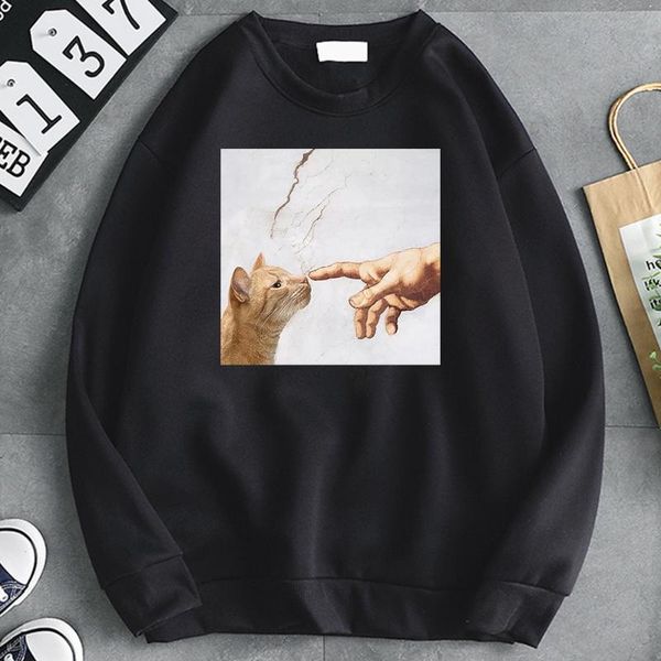 men's hoodies & sweatshirts cat with hand print man autumn fleece pullover anime hip hop punk style men casual clothing, Black
men's hoodies & sweatshirts cat with hand print man autumn fleece pullover anime hip hop punk style men casual clothing, Black