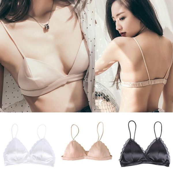 bras 2021 push up 3/4 cup white silk bralette comfortable wireless women bra triangle lace patchwork ladies, Red;black
bras 2021 push up 3/4 cup white silk bralette comfortable wireless women bra triangle lace patchwork ladies, Red;black
