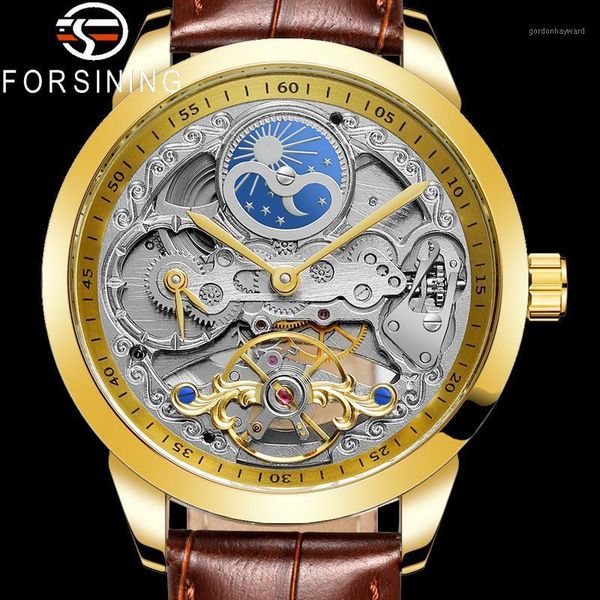 tourbillon automatic mechanical men wristwatch military sport male clock gold skleton man watch 8191 wristwatches, Slivery;brown
tourbillon automatic mechanical men wristwatch military sport male clock gold skleton man watch 8191 wristwatches, Slivery;brown