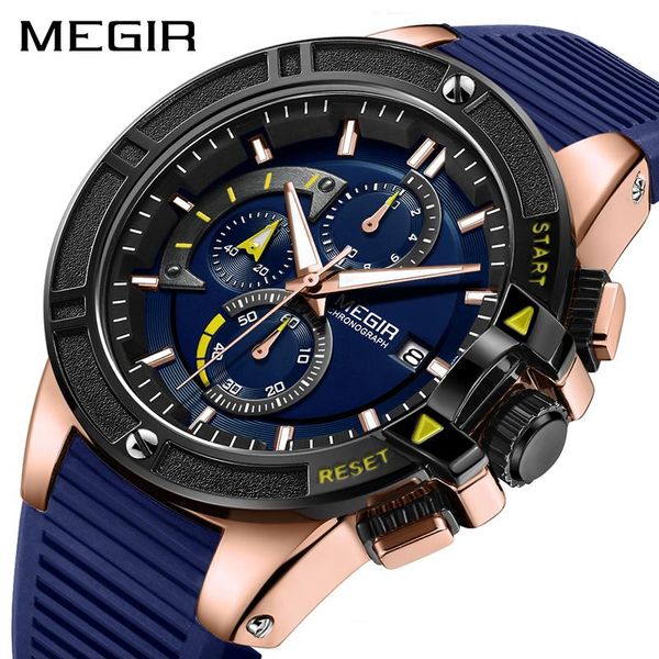 mens watches chronograph sport watch with blue silicone strap luminous relogio rasculino erkek kol saati wristwatches, Slivery;brown
mens watches chronograph sport watch with blue silicone strap luminous relogio rasculino erkek kol saati wristwatches, Slivery;brown