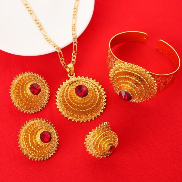 earrings & necklace romantical 24k gold color ethiopian red green blue stone sets for african eritrean, Silver
earrings & necklace romantical 24k gold color ethiopian red green blue stone sets for african eritrean, Silver