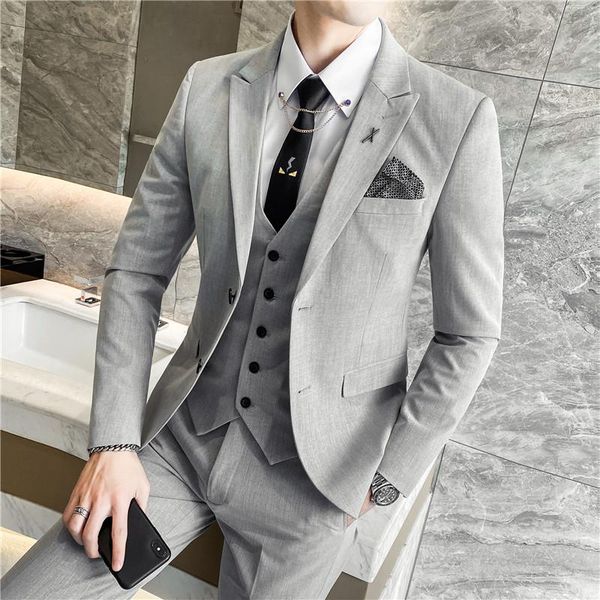 men's suits & blazers (jackets+vest+pants) 2021 men pure cotton business blazers/male slim fit fashion suit 3 piece groom's wed, White;black
men's suits & blazers (jackets+vest+pants) 2021 men pure cotton business blazers/male slim fit fashion suit 3 piece groom's wed, White;black