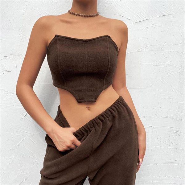 women's two piece pants fall clothes for set casual solid sleeveless strapless tube sweatpants sports warm suit, White
women's two piece pants fall clothes for set casual solid sleeveless strapless tube sweatpants sports warm suit, White