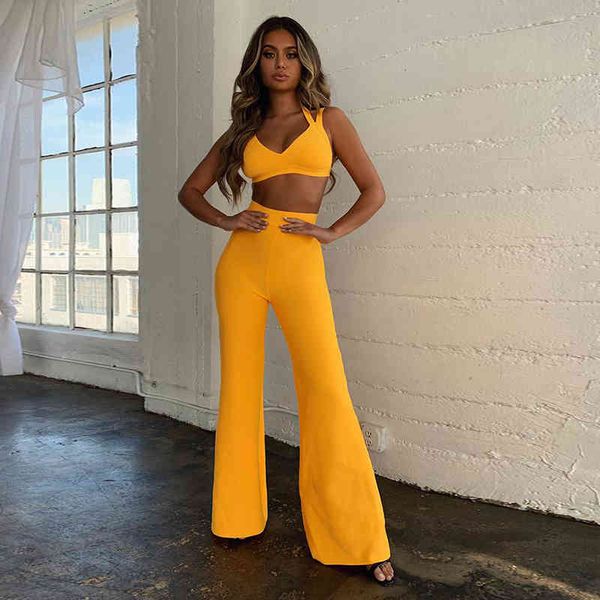 women's two piece pants high street stylish runway suit set for bandage camis flare ladies 7bbf, White
women's two piece pants high street stylish runway suit set for bandage camis flare ladies 7bbf, White