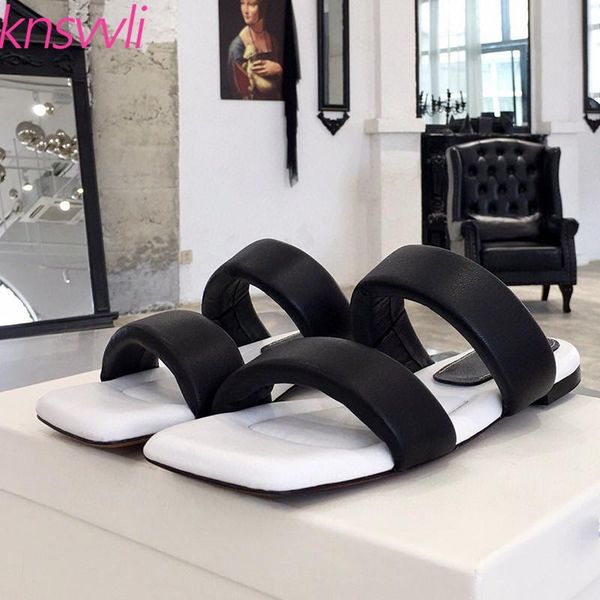 summer mules women genuine leather peep square toe beach shoes woman brand flats slides ladies runway slippers, Black
summer mules women genuine leather peep square toe beach shoes woman brand flats slides ladies runway slippers, Black
