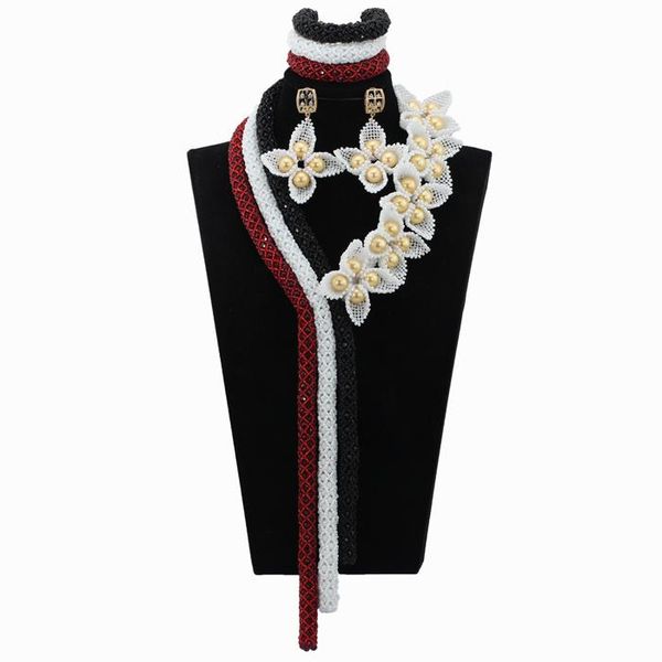 earrings & necklace wine and white crystal wedding african beads jewelry set flower petals pearl statement bridal hx714, Silver
earrings & necklace wine and white crystal wedding african beads jewelry set flower petals pearl statement bridal hx714, Silver