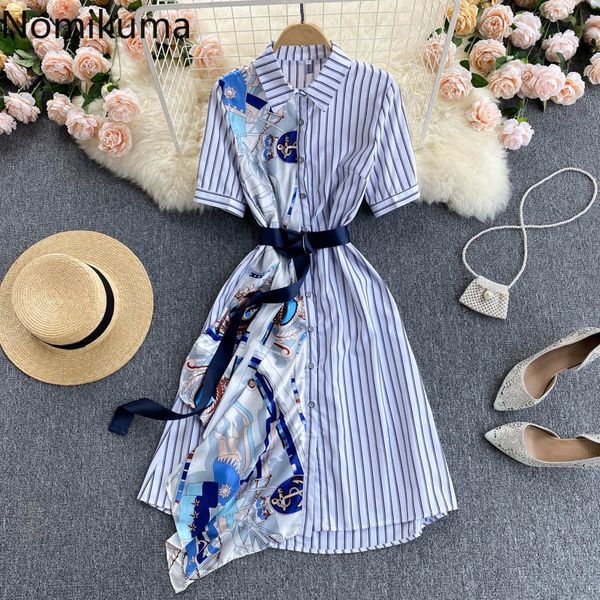 nomikuma korean striped women dress printed ruffle patchwork elegant belt slim waist vestido femme short sleeve dresses 6h162 210427, Black;gray
nomikuma korean striped women dress printed ruffle patchwork elegant belt slim waist vestido femme short sleeve dresses 6h162 210427, Black;gray