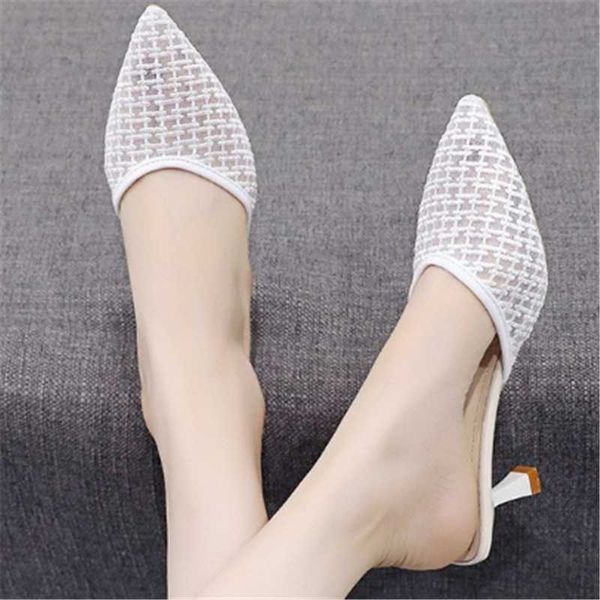 women's elegant casual slippers 2021 ladies low heels fashion pointed toe shoes female ventilation mesh surface mules footwear, Black
women's elegant casual slippers 2021 ladies low heels fashion pointed toe shoes female ventilation mesh surface mules footwear, Black