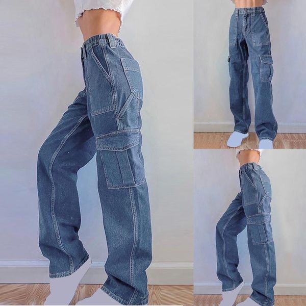 women's jeans voor vrouwen 2021 slim fit high-rise broek gewassen dark multi-pocket harajuku straight streetwear, Blue
women's jeans voor vrouwen 2021 slim fit high-rise broek gewassen dark multi-pocket harajuku straight streetwear, Blue