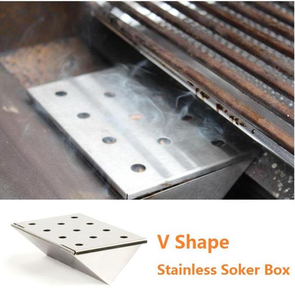 tools & accessories 6in durable stainless steel gas grill v-shaped wood chips smoker box for garden flavor barbecue
tools & accessories 6in durable stainless steel gas grill v-shaped wood chips smoker box for garden flavor barbecue