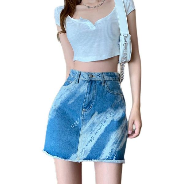 summer skirt women high street style denim loose waist a-line bag hip print contrast color do old mini skirts, Black
summer skirt women high street style denim loose waist a-line bag hip print contrast color do old mini skirts, Black