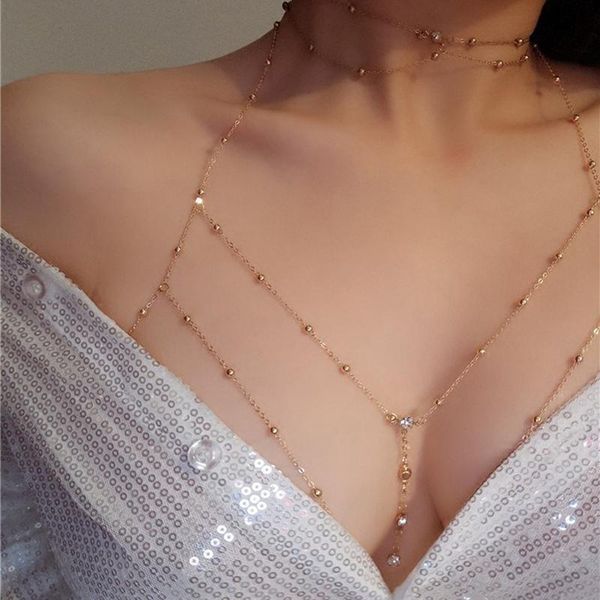 chains women shiny crystal rhinestone mesh body bra charm transparent chest chain jewelry, Silver
chains women shiny crystal rhinestone mesh body bra charm transparent chest chain jewelry, Silver