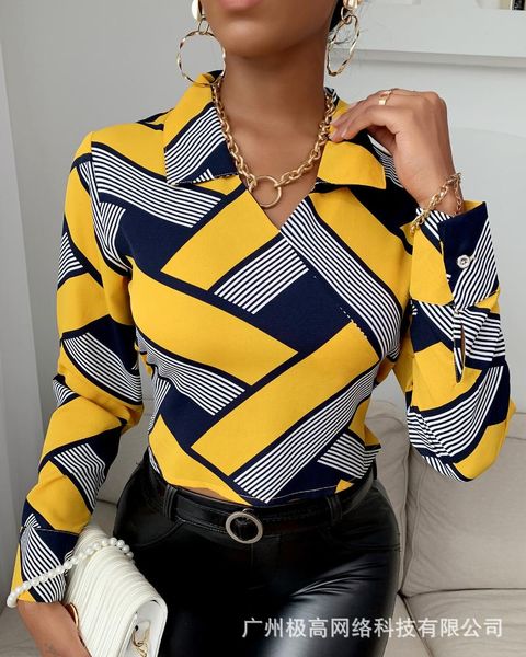 women's blouses & shirts 2021 fashion summer color contrast bandage long sleeved top, White
women's blouses & shirts 2021 fashion summer color contrast bandage long sleeved top, White