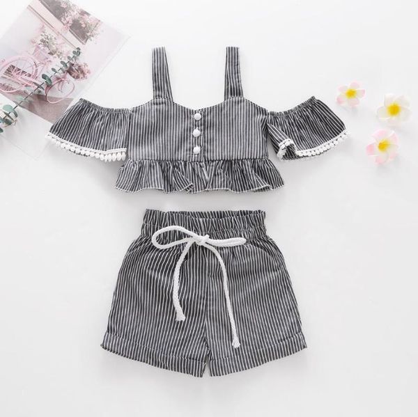 clothing sets fashion baby girls 2pcs summer outfits strap off shoulder ruffles striped button drawstring shorts set children's1, White
clothing sets fashion baby girls 2pcs summer outfits strap off shoulder ruffles striped button drawstring shorts set children's1, White