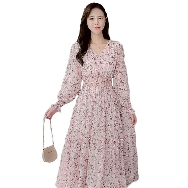 floral chiffon dress women spring autumn sweet gentle elastic waist loose long sleeve v-neck slim dresses female lr1332 210531, Black;gray
floral chiffon dress women spring autumn sweet gentle elastic waist loose long sleeve v-neck slim dresses female lr1332 210531, Black;gray