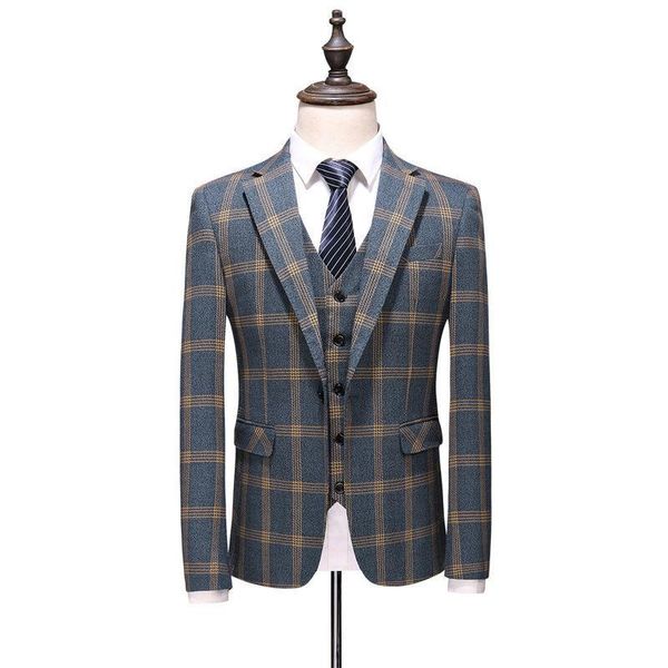 men's suits & blazers suit three-piece (coat + pants vest) spring and autumn business plaid casual male prom party quality, White;black
men's suits & blazers suit three-piece (coat + pants vest) spring and autumn business plaid casual male prom party quality, White;black