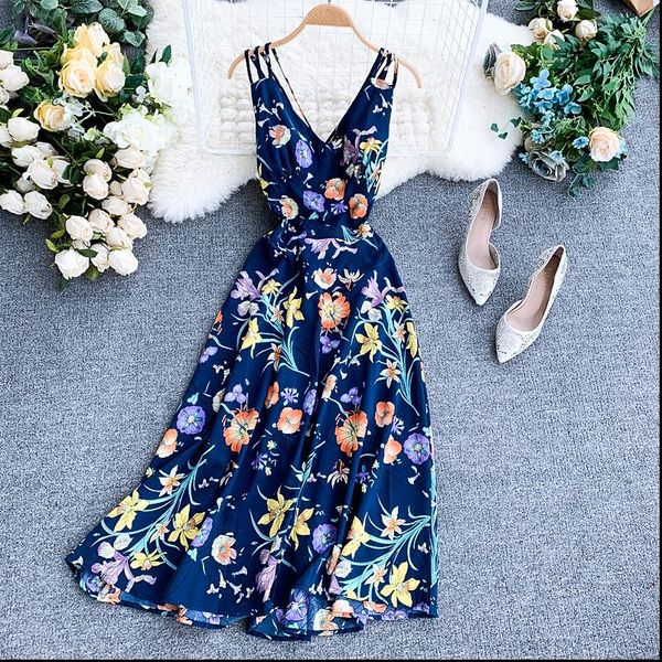 boho vintage v neck womens dress summer floral print chiffon midi long backless spaghetti strap women casual beach holiday vestidos, Black;gray
boho vintage v neck womens dress summer floral print chiffon midi long backless spaghetti strap women casual beach holiday vestidos, Black;gray