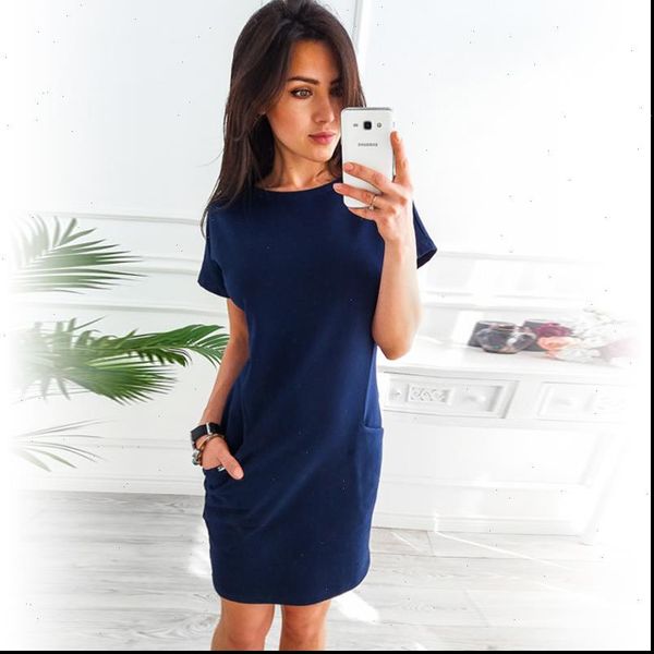 summer casual o neck womens dress short sleeve solid party loose straight fashion pockets elegant feminina vestidos, Black;gray
summer casual o neck womens dress short sleeve solid party loose straight fashion pockets elegant feminina vestidos, Black;gray