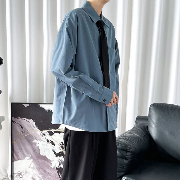 men's casual shirts spring tie fashion solid color business men korean loose long-sleeved mens social dress x5i6, White;black
men's casual shirts spring tie fashion solid color business men korean loose long-sleeved mens social dress x5i6, White;black