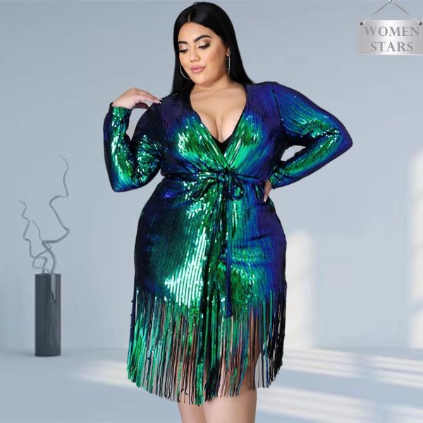 plus size dresses sequin party for women 5xl birthday outfits tassel knee length lace up midi dress wholesale drop, Black
plus size dresses sequin party for women 5xl birthday outfits tassel knee length lace up midi dress wholesale drop, Black