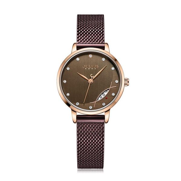 wristwatches julius watch 7mm thin fish design window auto date chic women's casual ladies fashion original clock ja-1179, Slivery;brown
wristwatches julius watch 7mm thin fish design window auto date chic women's casual ladies fashion original clock ja-1179, Slivery;brown